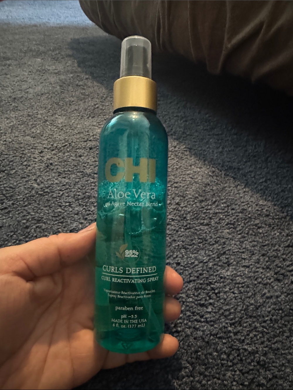 CHI Aloe Vera Curls Defined Curl Reactivating Spray - Teal/Gold